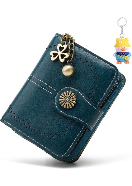Para Cüzdanı Bayanlar Kısa Küçük Kart Tutucu Üç Katlı Fermuarlı Madeni Para Çantası Moda El Çantası (Yurt Dışından)