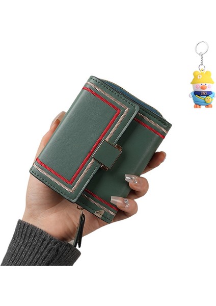 Çoklu Kart Yuvası Organ Kart Tutucu Fermuarlı Kısa Bayan Cüzdan (Yurt Dışından)