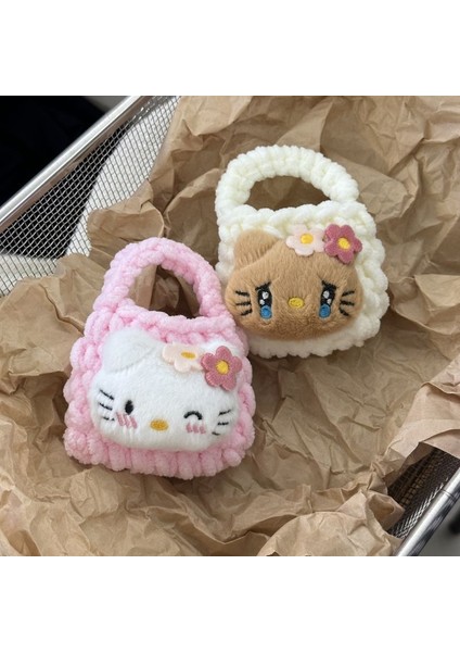 El Dokuma Kulaklık Çantası Sevimli Kedi Karikatür Para Cüzdanı Peluş Cüzdan Depolama Çantası (Yurt Dışından) modelleri