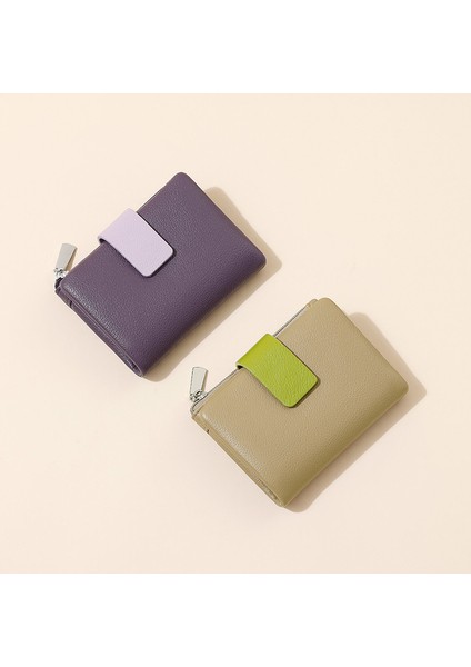 Kısa Bayan Cüzdan Iki Katlı Çoklu Kart Yuvası Ters Çanta Cüzdan Gümüş Cüzdan (Yurt Dışından) indirimleri