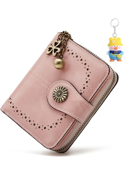 Para Cüzdanı Bayanlar Kısa Küçük Kart Tutucu Üç Katlı Fermuarlı Madeni Para Çantası Moda El Çantası (Yurt Dışından)