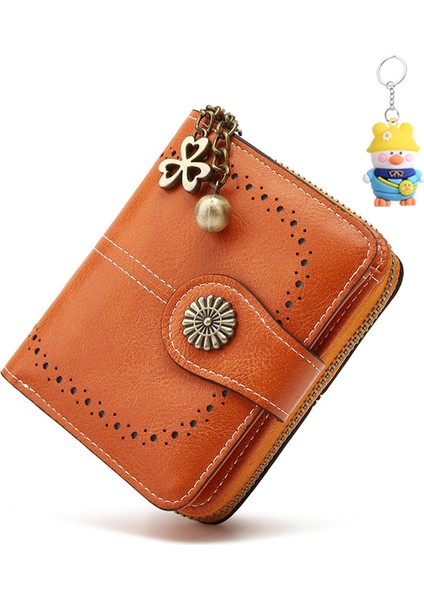 Para Cüzdanı Bayanlar Kısa Küçük Kart Tutucu Üç Katlı Fermuarlı Madeni Para Çantası Moda El Çantası (Yurt Dışından)