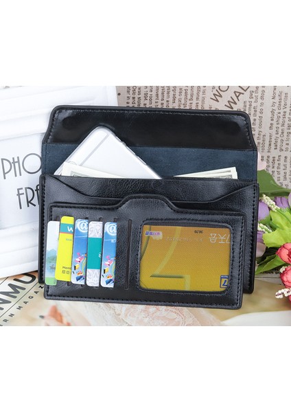 Haklı Deri Büyük Kapasiteli Ultra Ince Kadın Cüzdanı Moda Basit Kadın Clutch Kart Tutucu Cep Telefonu (Yurt Dışından)