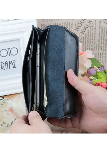 Haklı Deri Büyük Kapasiteli Ultra Ince Kadın Cüzdanı Moda Basit Kadın Clutch Kart Tutucu Cep Telefonu (Yurt Dışından) modelleri