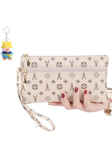 Clutch Bayan Cüzdan Moda Çok Yönlü Cep Telefonu Çantası Kadın Para Cüzdanı Basit Küçük Kare Çanta (Yurt Dışından)