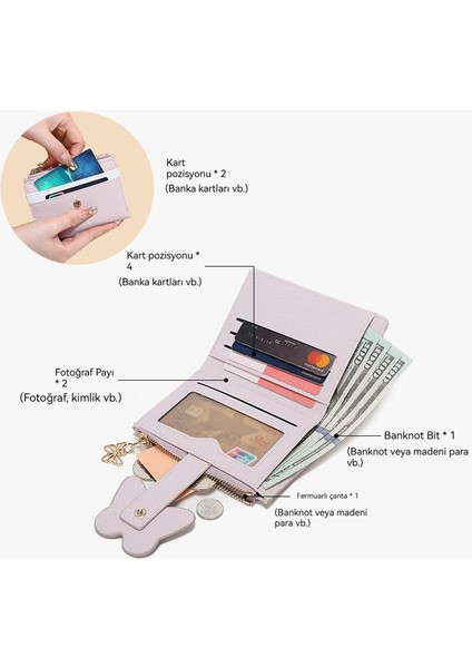 Cüzdan Gündelik Moda Cüzdan Kadın Cüzdan Kısa Cüzdan Bayan Kart Tutucu (Yurt Dışından) fiyatları