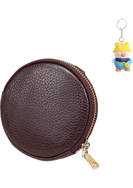 Fermuarlı Küçük Yuvarlak Cüzdan Küçük Basit Katı Renkli Kulaklık Madeni Para Saklama Madeni Para Cüzdanı Kadınlar (Yurt Dışından)