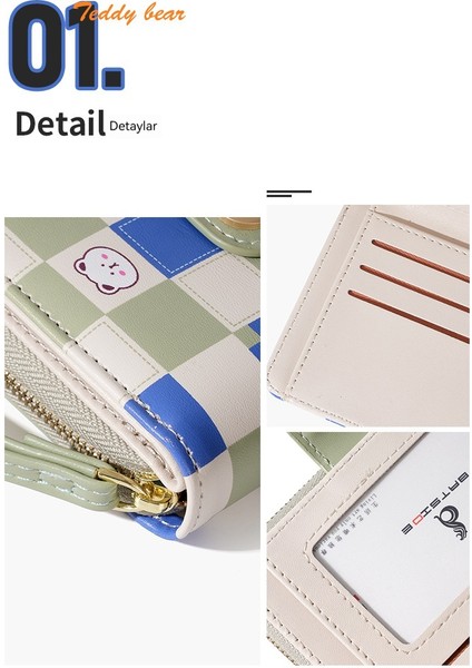 Bayan Cüzdan Kimlik Depolama Çantası Clutch Kart Tutucu (Yurt Dışından) modelleri