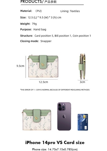 Para Cüzdanı Çoklu Kart Yuvası Cüzdanı Kadın Çiçek Kız Kart Tutucu (Yurt Dışından) modelleri