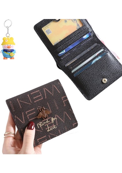 Cüzdan Kadın Kısa Moda Gerçek Deri Kadın Cüzdan Mini Ultra Ince Inek Deri Cüzdan Kart Tutucu (Yurt Dışından)