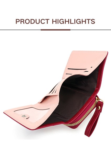 Kalp Şekli Basit Bayan Cüzdan Kadın Küçük Cüzdan Para Cüzdan Kart Tutucu Kısa (Yurt Dışından) indirimleri