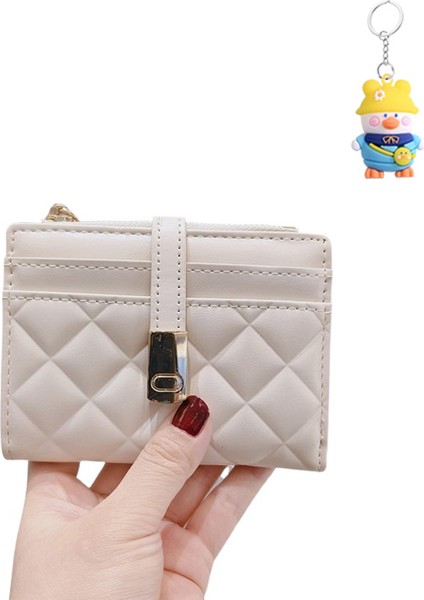Moda Cüzdan Fermuar Toka Çoklu Kart Yuvası Kısa Cüzdan Cüzdan Kadın Kart Tutucu (Yurt Dışından)