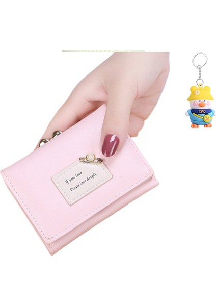 Bayan Cüzdan Kadın Kısa Öğrenci Mini Küçük Cüzdan Üç Katlı Para Cüzdan (Yurt Dışından)