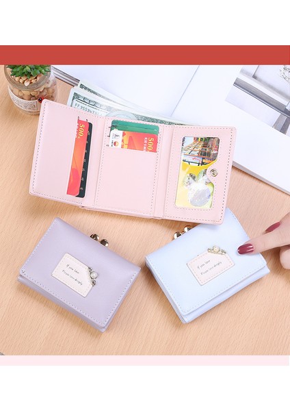 Bayan Cüzdan Kadın Kısa Öğrenci Mini Küçük Cüzdan Üç Katlı Para Cüzdan (Yurt Dışından) indirimleri
