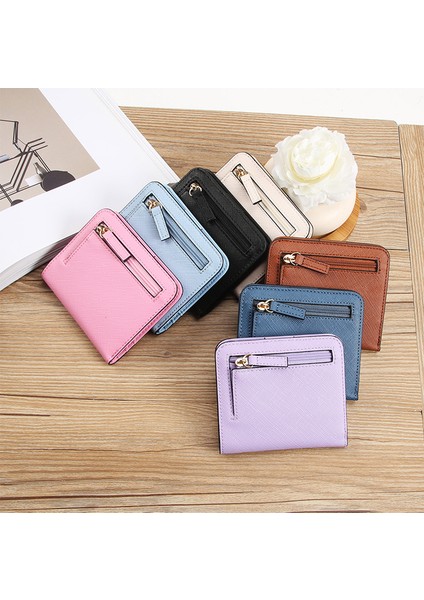 Bayan Cüzdan Ultra Ince Kısa Küçük Cüzdan Kart Tutucu Clutch (Yurt Dışından)