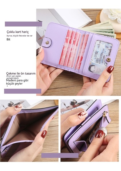 Bayan Cüzdan Ultra Ince Kısa Küçük Cüzdan Kart Tutucu Clutch (Yurt Dışından)