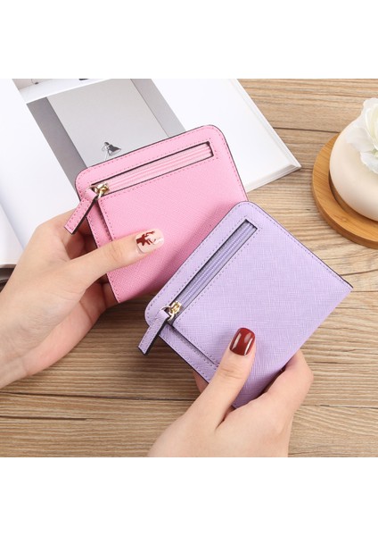 Bayan Cüzdan Ultra Ince Kısa Küçük Cüzdan Kart Tutucu Clutch (Yurt Dışından)