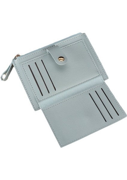 Kısa Cüzdan Kadın Çoklu Kart Yuvası Fermuarlı Düğme Kart Tutucu Basit Bayan Kart Tutucu Para Cüzdanı (Yurt Dışından) fırsatları