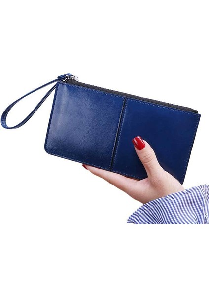 Bayan Cüzdan Kadın Fermuarlı Bilek Çantası Kullanışlı Çok Fonksiyonlu Kart Yuvası Para Cüzdanı Kart Tutucu (Yurt Dışından)