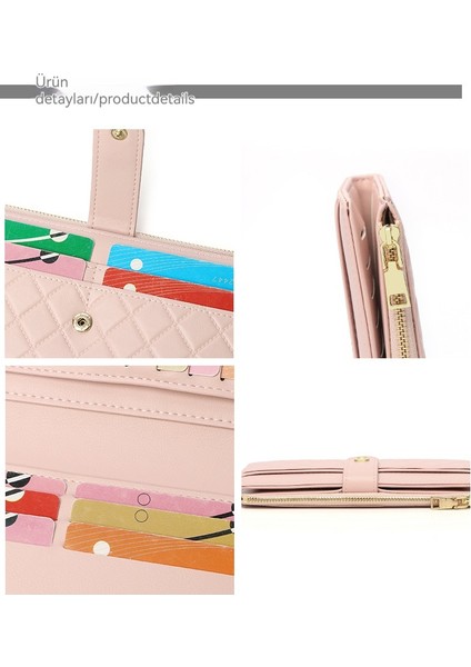 Çoklu Kart Yuvası Fermuarlı Bayan Cüzdan Uzun Clutch Kart Tutucu (Yurt Dışından) indirimleri