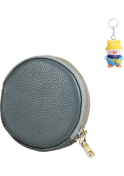 Fermuarlı Küçük Yuvarlak Cüzdan Küçük Basit Katı Renkli Kulaklık Madeni Para Saklama Madeni Para Cüzdanı Kadınlar (Yurt Dışından)