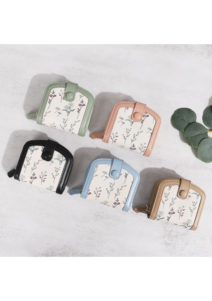Moda Cüzdan Kadın Kısa Iki Katlı Para Cüzdan Çoklu Kart Yuvası Kart Tutucu Baskı (Yurt Dışından) fiyatları
