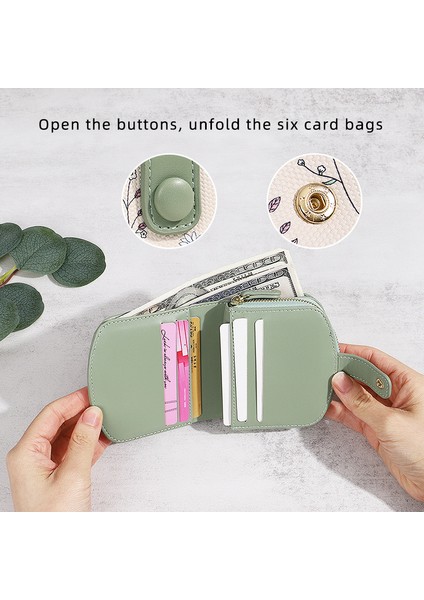 Moda Cüzdan Kadın Kısa Iki Katlı Para Cüzdan Çoklu Kart Yuvası Kart Tutucu Baskı (Yurt Dışından) modelleri