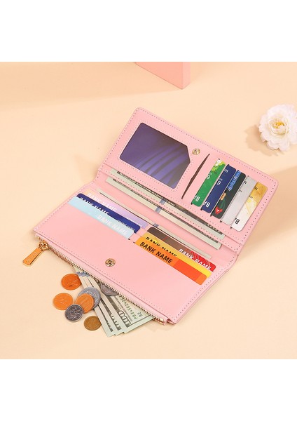 Bayan Uzun Cüzdan Moda Basit Çoklu Kart Yuvası Fermuarlı Para Cüzdanı (Yurt Dışından) fiyatları