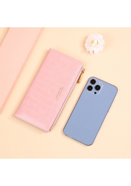 Bayan Uzun Cüzdan Moda Basit Çoklu Kart Yuvası Fermuarlı Para Cüzdanı (Yurt Dışından) modelleri