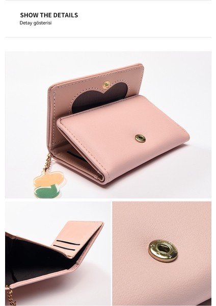 Küçük Cüzdan Kadın Kısa Üç Katlı Düz Renk Basit Baskı Sevimli Taze Öğrenci Katlanır Cüzdan Kart Tutucu (Yurt Dışından) modelleri