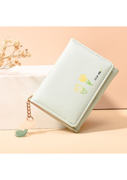 Küçük Cüzdan Kadın Kısa Üç Katlı Düz Renk Basit Baskı Sevimli Taze Öğrenci Katlanır Cüzdan Kart Tutucu (Yurt Dışından) indirimleri