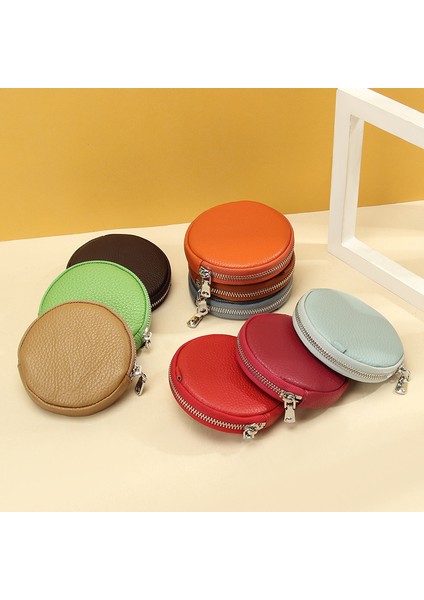 Fermuarlı Küçük Yuvarlak Cüzdan Küçük Basit Katı Renkli Kulaklık Madeni Para Saklama Madeni Para Cüzdanı Kadınlar (Yurt Dışından) indirimleri