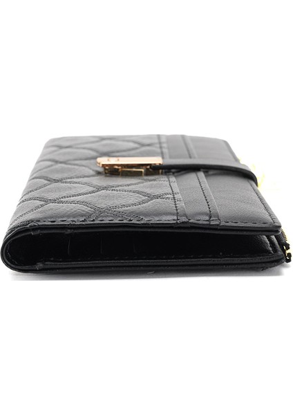 Bayanlar Uzun Cüzdan Fermuar Toka Cüzdan Kart Tutucu Clutch Para Cüzdanı (Yurt Dışından)