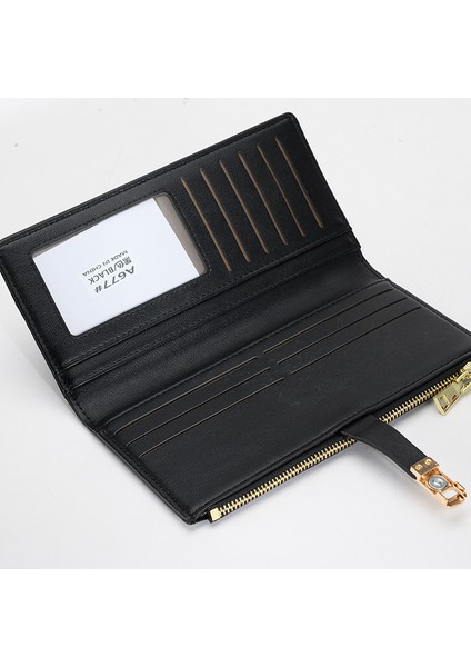 Bayanlar Uzun Cüzdan Fermuar Toka Cüzdan Kart Tutucu Clutch Para Cüzdanı (Yurt Dışından)