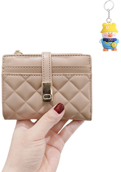Moda Cüzdan Fermuar Toka Çoklu Kart Yuvası Kısa Cüzdan Cüzdan Kadın Kart Tutucu (Yurt Dışından)
