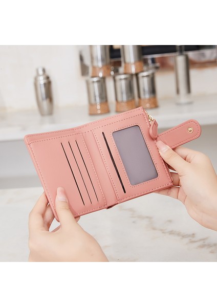 Cüzdan Bayan Kart Tutucu Mini Taşınabilir Katlanır Kısa Para Cüzdanı (Yurt Dışından) fırsatları