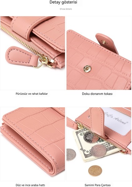 Cüzdan Bayan Kart Tutucu Mini Taşınabilir Katlanır Kısa Para Cüzdanı (Yurt Dışından) indirimleri