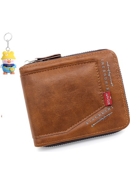 Erkek Kısa Cüzdan Büyük Kapasiteli Çoklu Kart Yuvası Kimlik Çantası Değişiklik Çantası Menteşeli Zincir Çantası (Yurt Dışından)