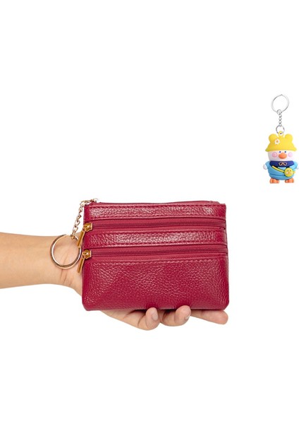 Cüzdan Mini Para Cüzdanı Düz Renk Moda Anahtar Çantası Kart Tutucu (Yurt Dışından)