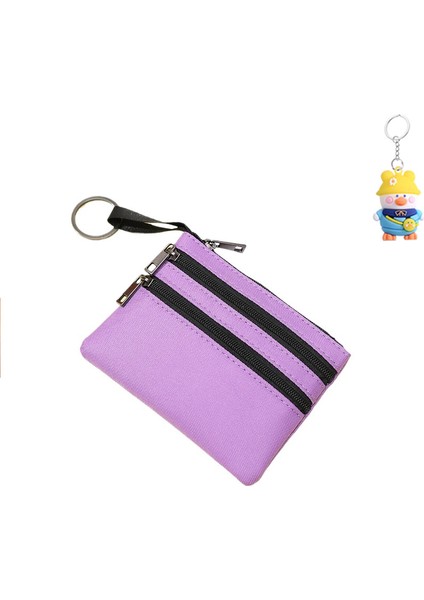 Bayanlar Kumaş Para Cüzdanı Düz Renk Çok Cepli Fermuarlı Paralar Kart Tutucu Çantası (Yurt Dışından)