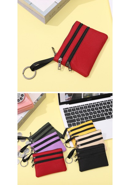 Bayanlar Kumaş Para Cüzdanı Düz Renk Çok Cepli Fermuarlı Paralar Kart Tutucu Çantası (Yurt Dışından) fırsatları