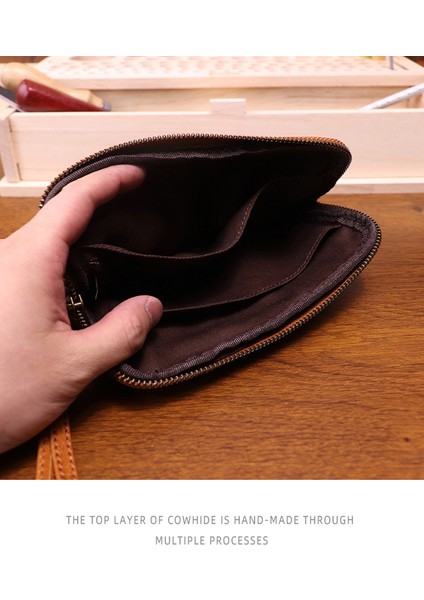 Cüzdan, Eski Elle Ovalanmış Birinci Katman Inek Derisi Klutz, Kadınlar Için Basit Büyük Kapasiteli Cep Telefonu Çantası (Yurt Dışından) fırsatları