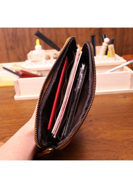 Cüzdan, Eski Elle Ovalanmış Birinci Katman Inek Derisi Klutz, Kadınlar Için Basit Büyük Kapasiteli Cep Telefonu Çantası (Yurt Dışından) fiyatları