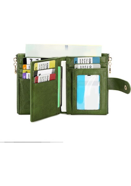 Bayan Cüzdan Çift Fermuar Üç Katlı Kısa Cüzdan Çoklu Kart Yuvası Kısa Cüzdan (Yurt Dışından) modelleri