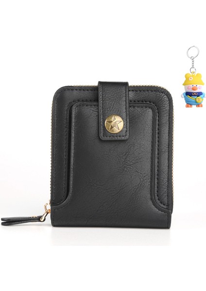 Kısa Cüzdan Çoklu Kart Yuvası Gizli Toka Fermuarlı Cüzdan Cüzdan Kart Tutucu (Yurt Dışından)