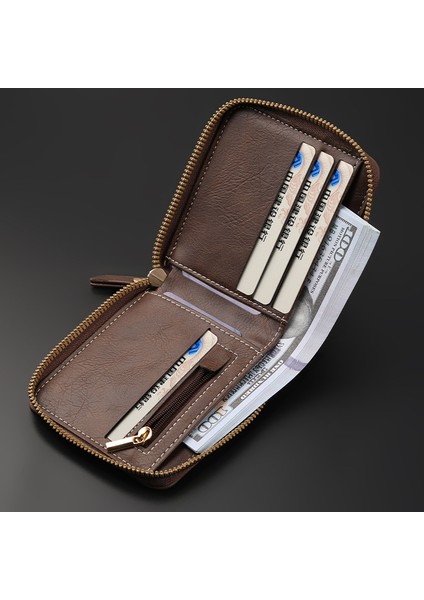 Kısa Cüzdan Çoklu Kart Yuvası Gizli Toka Fermuarlı Cüzdan Cüzdan Kart Tutucu (Yurt Dışından) fiyatları