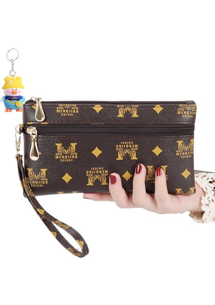 Clutch Bayan Cüzdan Moda Çok Yönlü Cep Telefonu Çantası Kadın Para Cüzdanı Basit Küçük Kare Çanta (Yurt Dışından)