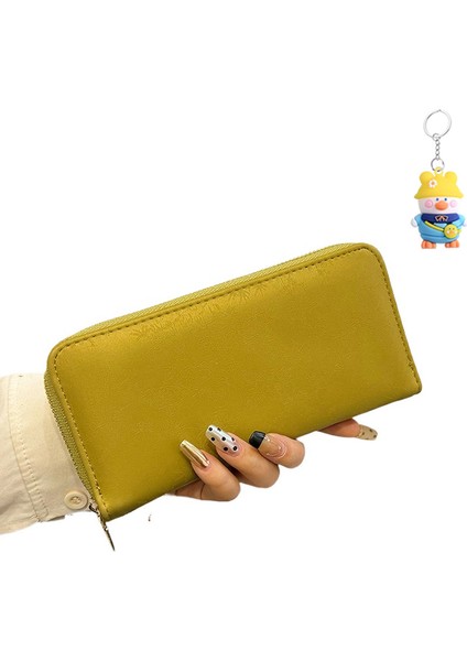 Uzun Bayan Cüzdan Uzun Fermuarlı Clutch Çoklu Kart Yuvası Büyük Kapasiteli Clutch Cüzdan (Yurt Dışından)