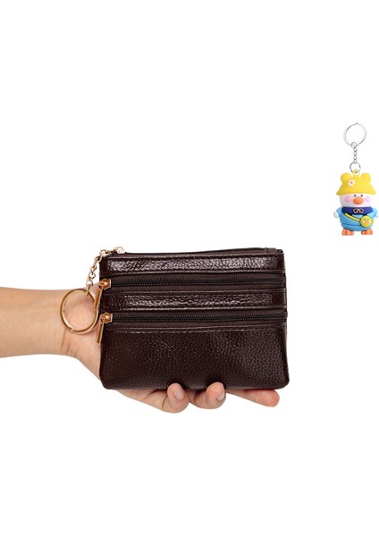 Cüzdan Mini Para Cüzdanı Düz Renk Moda Anahtar Çantası Kart Tutucu (Yurt Dışından)