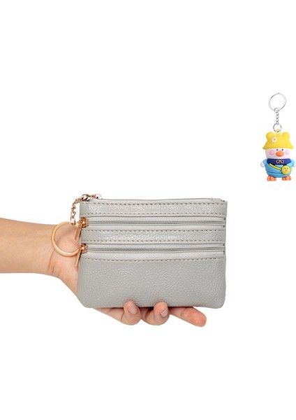Cüzdan Mini Para Cüzdanı Düz Renk Moda Anahtar Çantası Kart Tutucu (Yurt Dışından)